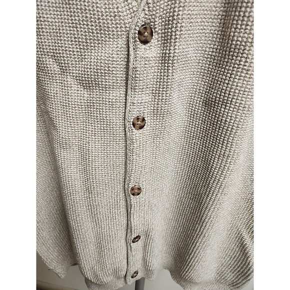 Eddie Bauer Button Front Sweater Vest Mens Med Cream Boho Retro 90s Y2K Casual - Picture 5 of 9